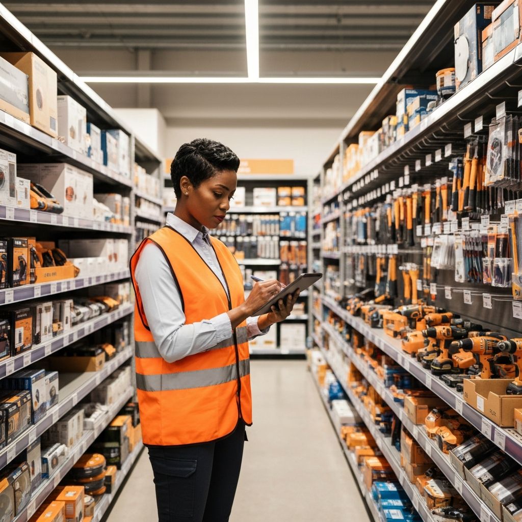 Inventory specialist working in a hardware store